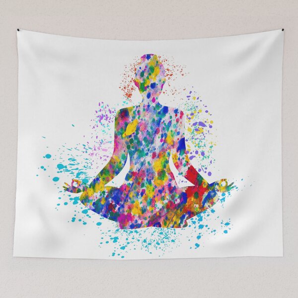 Item preview, Yoga woman watercolor, relaxation art. mediation painting  designed and sold by edgalum.