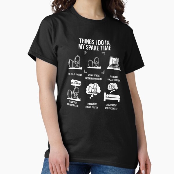 Vista previa del artículo con la obra «Cosas que hago en mi tiempo libre, amante de la montaña rusa», diseñado y vendido por TheReallyNiceStuff.