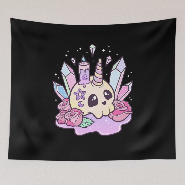 Item preview, Kawaii Pastel Goth Cute Creepy Occult Skull designed and sold by cchiaw.