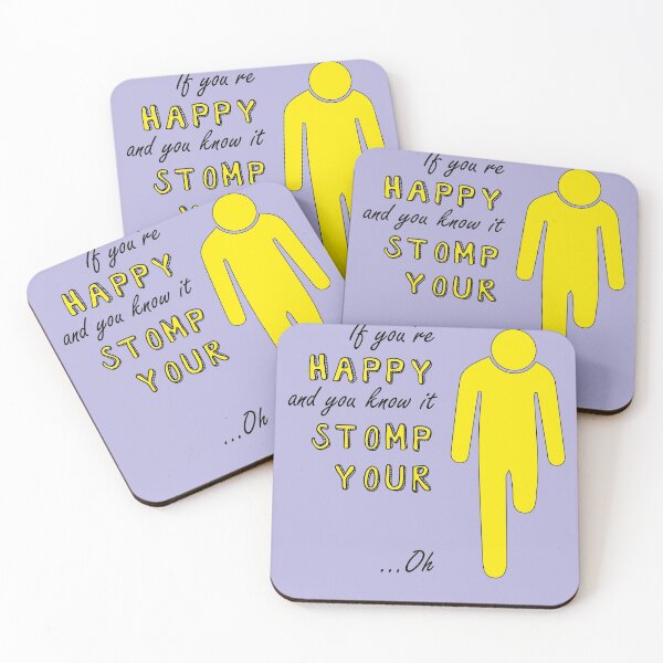 Item preview, If you're happy and you know it - Left above knee amp black text designed and sold by LPDesignsAndArt.