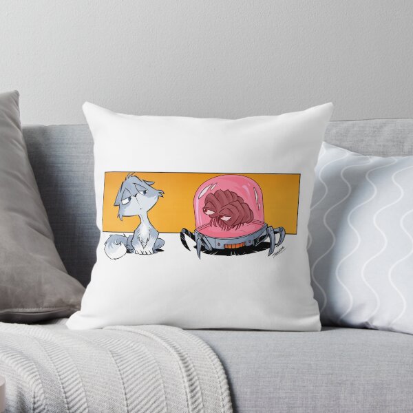 Face off- Cats vs Alien Throw Pillow
