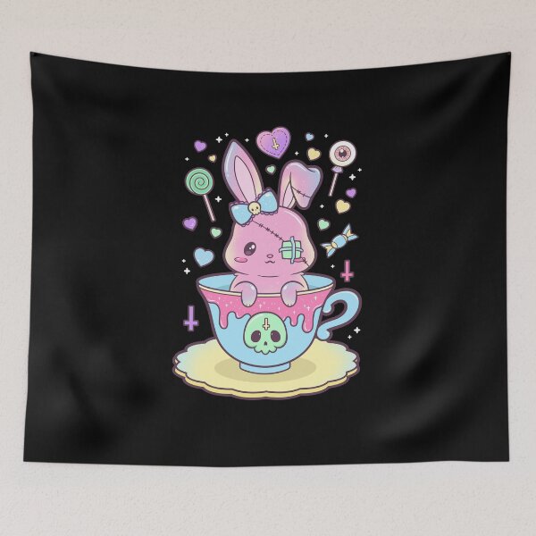 Item preview, Kawaii Pastel Goth Cute Creepy Occult Rabbit designed and sold by cchiaw.