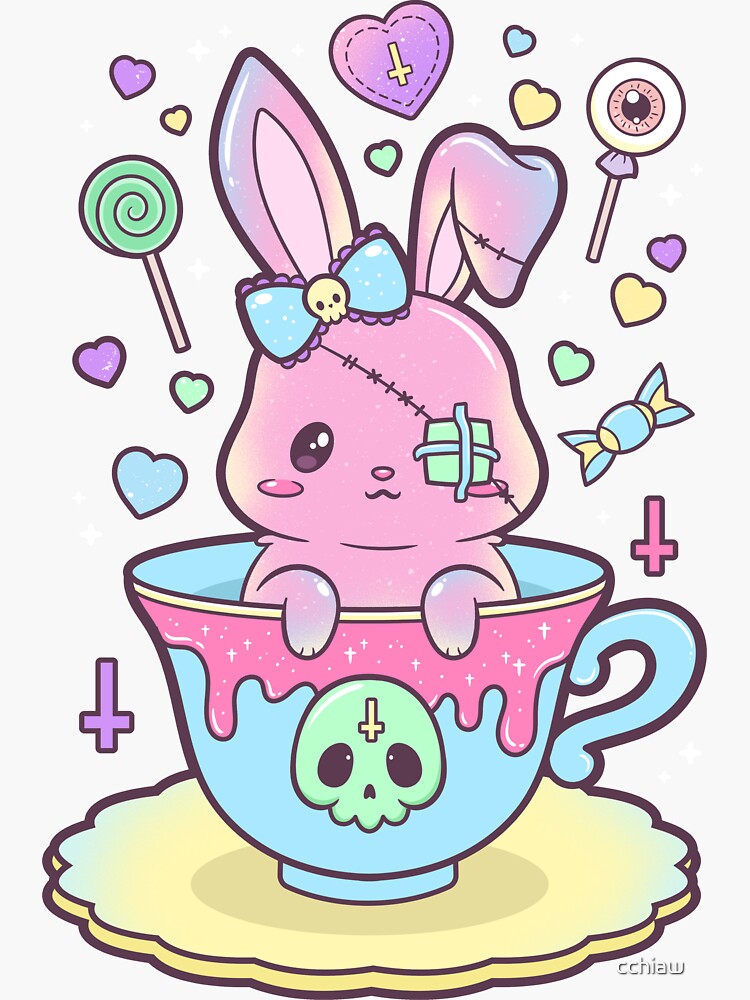 Nu Goth, Pastel Goth Aesthetic, Witchy Creepy Cute' Sticker