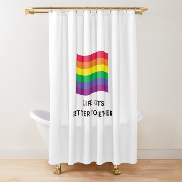 Gay Pride Lgbtq Lesbian Rainbow Shower Curtains | Redbubble