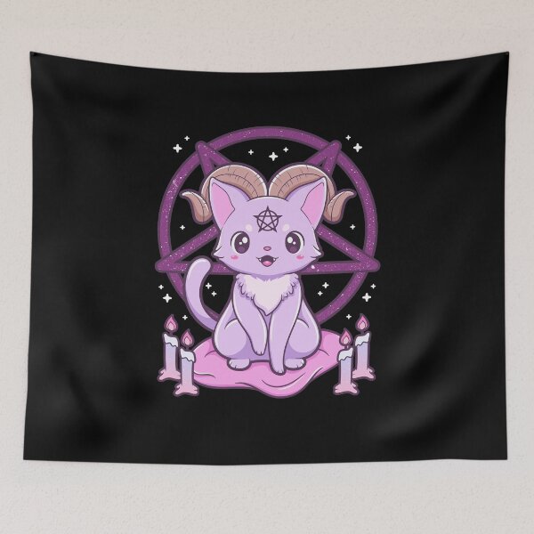 Item preview, Kawaii Pastel Goth Cute Creepy Occult Krampus Cat designed and sold by cchiaw.