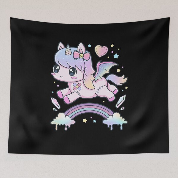 Item preview, Kawaii Pastel Goth Cute Creepy Unicorn designed and sold by cchiaw.
