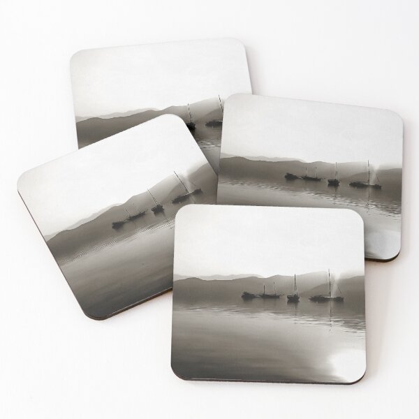Item preview, Gulets Ethereal In Grey Sailboat Acrylic Painting designed and sold by taiche.