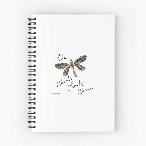 Item preview, Om Shanti, Shanti, Shanti, Dragonfly Yoga Gift Yogi Gift Mantra designed and sold by anamcaracat.