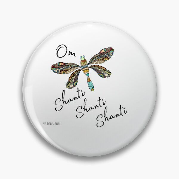 Item preview, Om Shanti, Shanti, Shanti, Dragonfly Yoga Gift Yogi Gift Mantra designed and sold by anamcaracat.