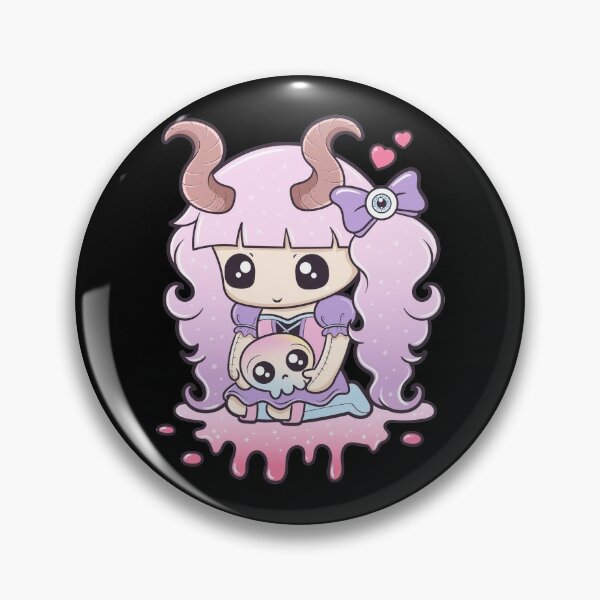 Creepy Cute Aesthetic Pastel Goth - Kawaii Chibi Gift - Pastel Goth - Pin