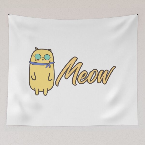 Item preview, Meow - Funny Hipster Cat designed and sold by PandaSoul.