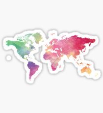 World Map - Rainbow Sticker