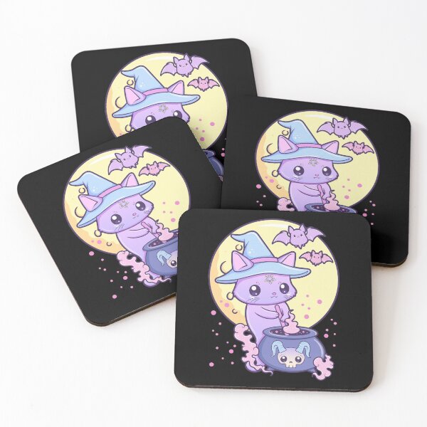 Item preview, Kawaii Pastel Goth Cute Creepy Occult Witch Cat designed and sold by cchiaw.