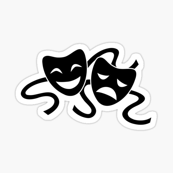 Tragedy & Comedy Gold Theater Masks Decals -- CoverAlls Decals – Coveralls