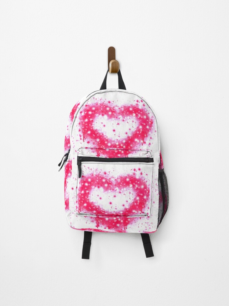 Graffiti spray paint pink sparkling heart design tote bag