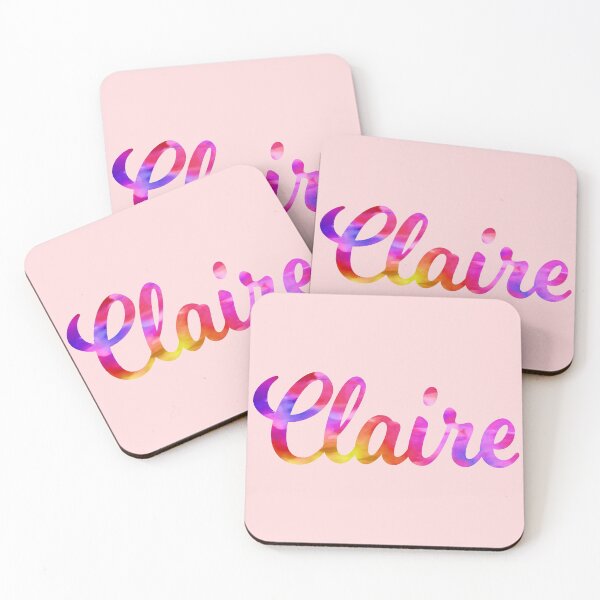Item preview, Claire girls name pretty multi-color design designed and sold by ComicKitsch.
