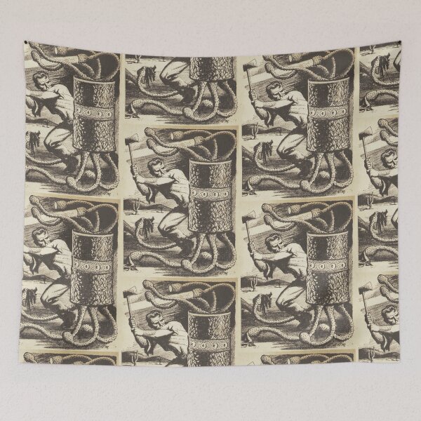 Item preview, Monstrous multiple eyed monster from Mars Vintage illustration designed and sold by Vintage Designs +.