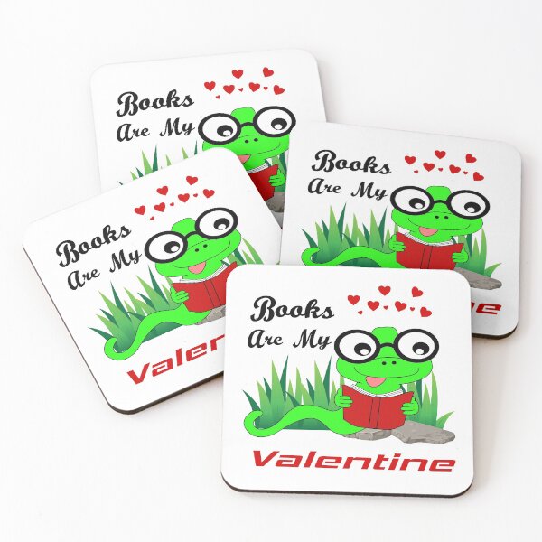 Item preview, Books are my valentine book worm hearts designed and sold by Type-Design.