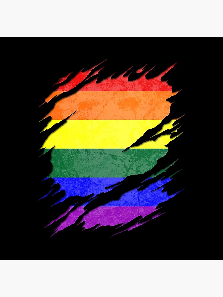 Lgbtq Pride Flag Ripped Reveal Art Print By Valador Redbubble 6482