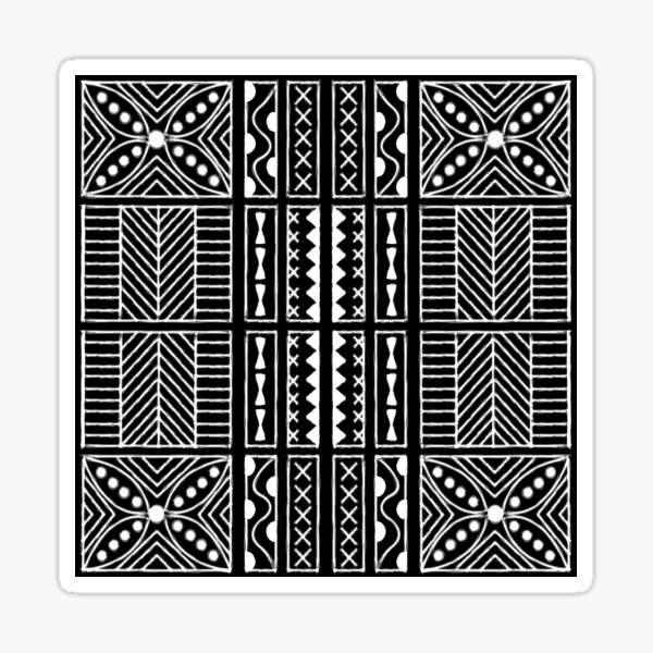 Black And White Kapa Geometric Hawaiian Bark Cloth Tribal Tattoo