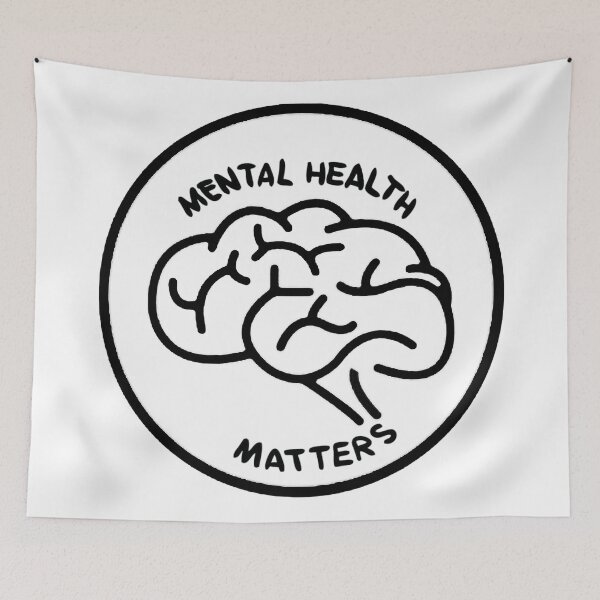 Item preview, Brain Minimalist Mental Health Matters White - Psychology Design designed and sold by Psychologist's Inventory.