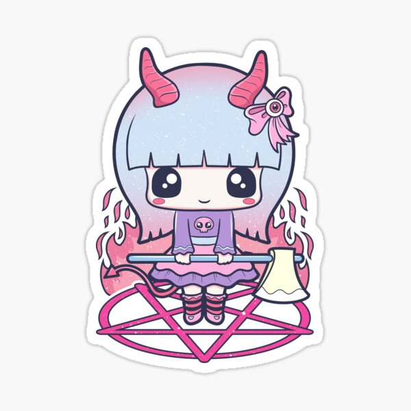 Kawaii Pastel Goth Cute Creepy Occult Killer Girl Sticker For Sale By Cchiaw Redbubble 2286