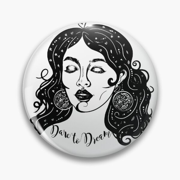 Item preview, Dare To Dream Black Pen Ink Artwork Woman Close Eyes Goddess Dreamer designed and sold by Jeremnis.