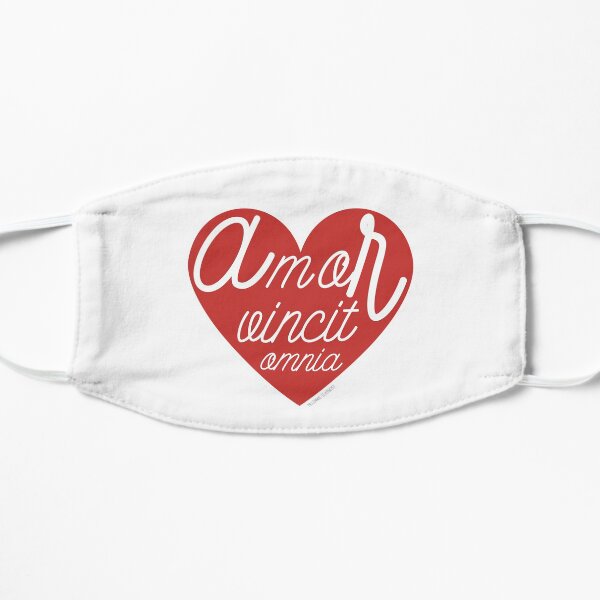 amor vincit omnia: love conquers all Flat Mask
