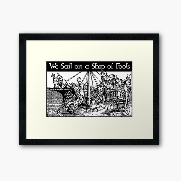 We Sail on a Ship of Fools Framed Art Print