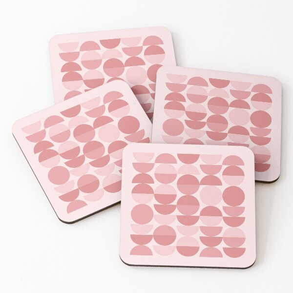 Item preview, Patrón geométrico de platos y cuencos rosas designed and sold by Sengflo.