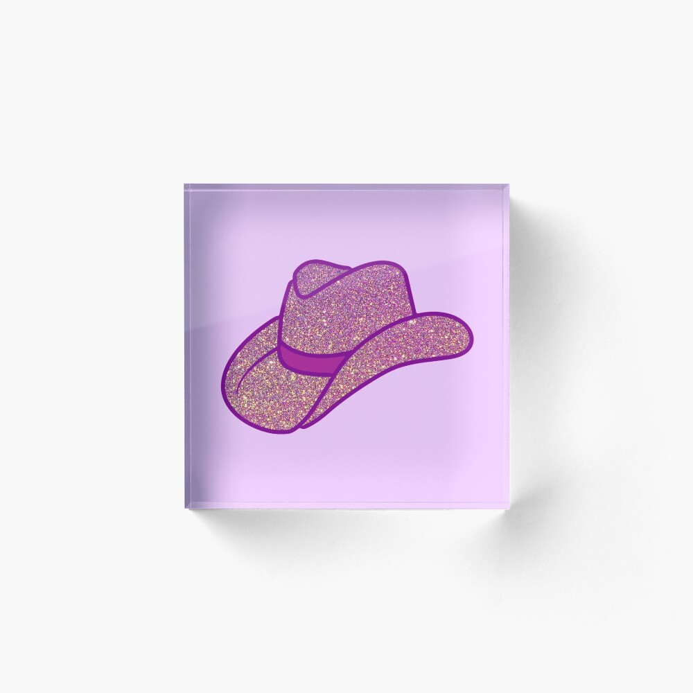 purple glitter cowgirl hat Art Board Print