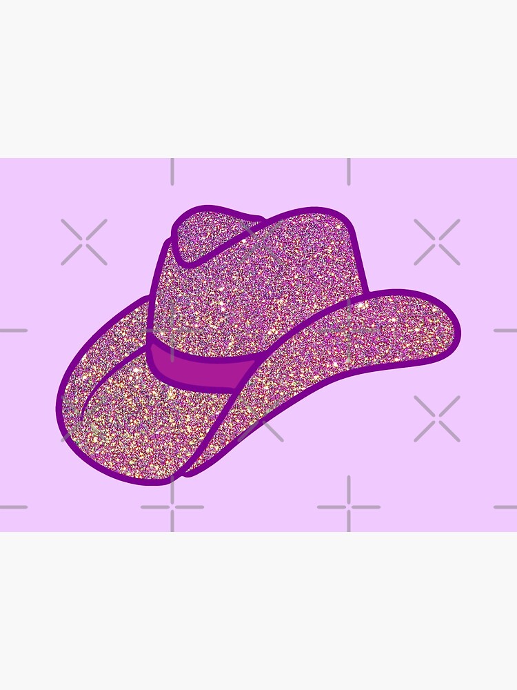 purple glitter cowgirl hat Art Board Print