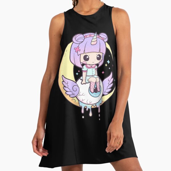 white christmas dresses Surprise Me Pastel Goth Clothing Skirt & Top Set Kawaii Babe Black Top / L main image 0