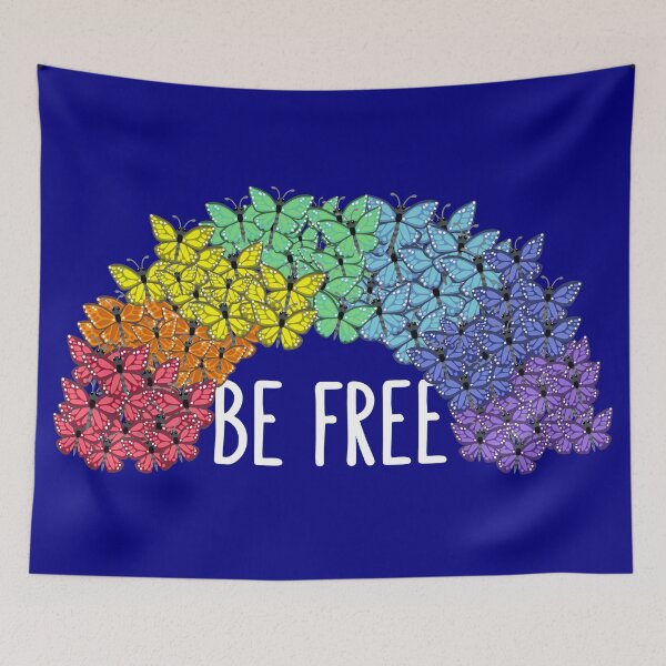 Item preview, Be Free Rainbow Butterflies designed and sold by Happy Puppy Print On Demand.