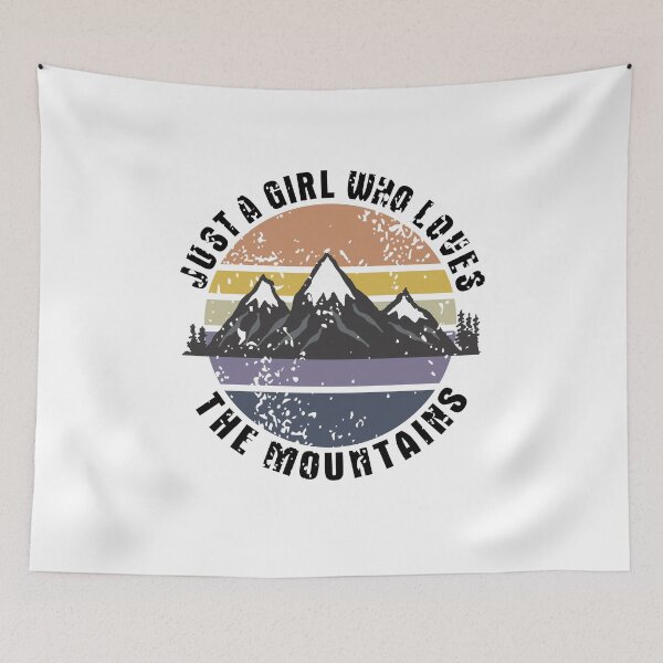 Item preview, just a girl who loves the mountains vintage sunset distressed designed and sold by baingraphics.