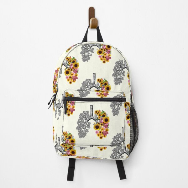 Item preview, lungs cancer awareness, sunflowers and daisy floral, anatomy, watercolor designed and sold by Collagedream.