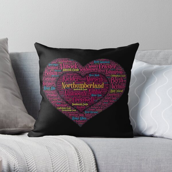 Northumberland Word Art Throw Pillow