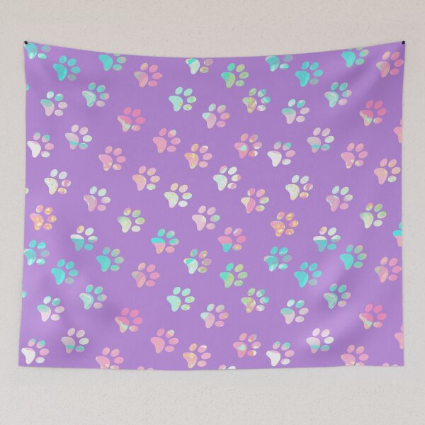 Item preview, Pink and Aqua Swirl Paw Prints  designed and sold by FaithAndForest.