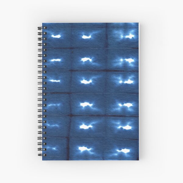 Indigo Shibori stars Spiral Notebook