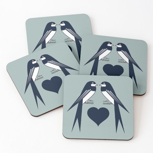 Item preview, Swallow Love Heart Illustration designed and sold by TreacleMustard.