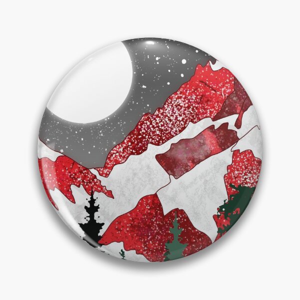 Item preview, Red mountains and moon designed and sold by Catherine  Milchard.