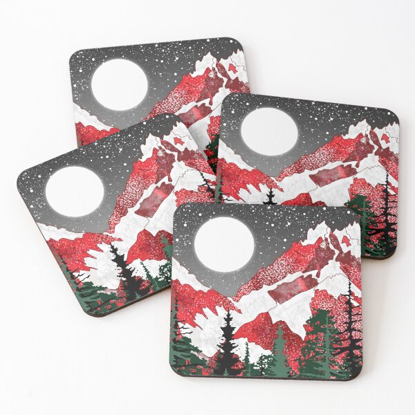 Item preview, Red mountains and moon designed and sold by Catherine  Milchard.