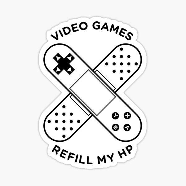 Vista previa del artículo con la obra «Videojuegos Recarga mi HP (blanco y negro)», diseñado y vendido por TriforceDad1984.