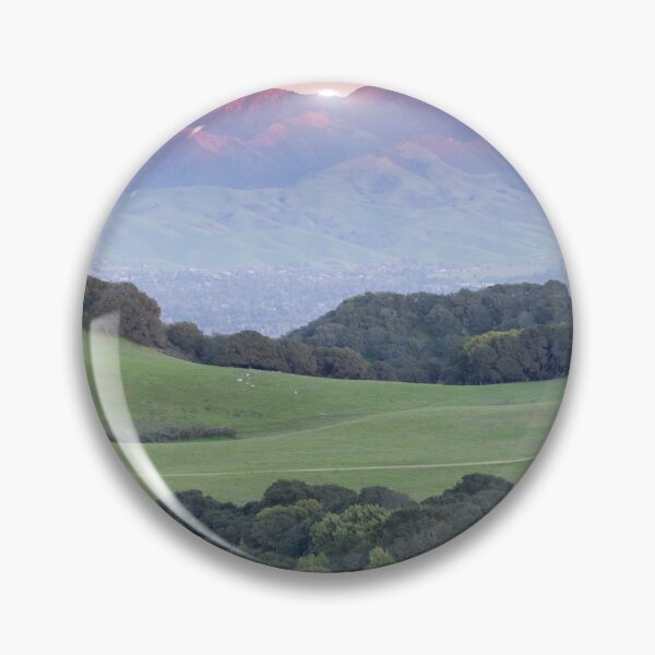 Item preview, Sunset over Mount Diablo and grassy rolling  hills designed and sold by yhelfman.