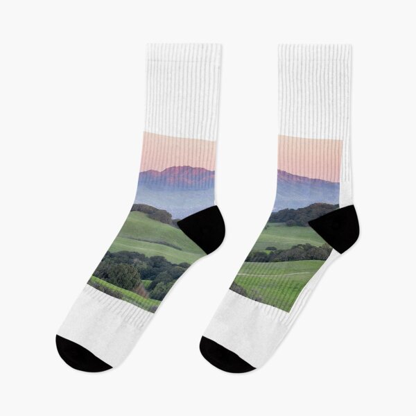 Item preview, Sunset over Mount Diablo and grassy rolling  hills designed and sold by yhelfman.