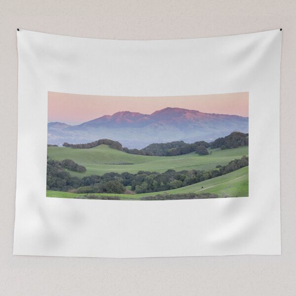 Item preview, Sunset over Mount Diablo and grassy rolling  hills designed and sold by yhelfman.