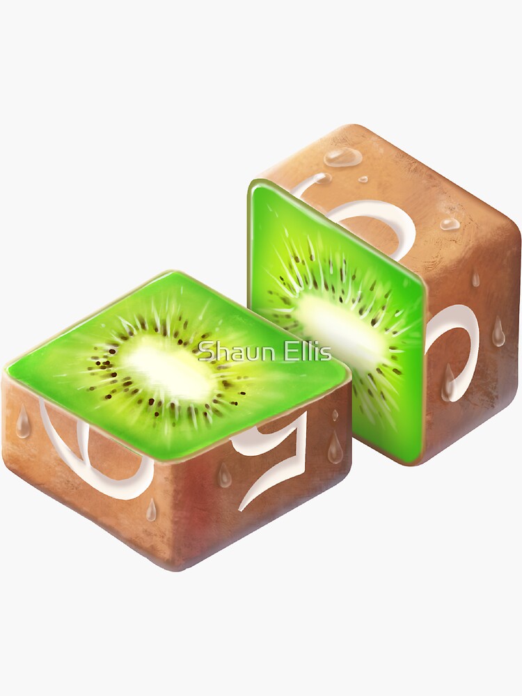 Thumbnail 3 of 3, Sticker, Diced Kiwi designed and sold by Shmaba.