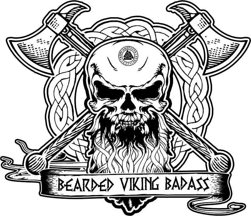 Download "Bearded Viking Badass" Stickers by Yggdrasil-Art | Redbubble