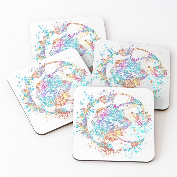 Item preview, Celestial watercolor, moon and sun mandala art designed and sold by edgalum.