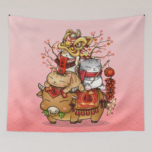 Item preview, Chinese New Year Cats on Ox designed and sold by Takeda-art.